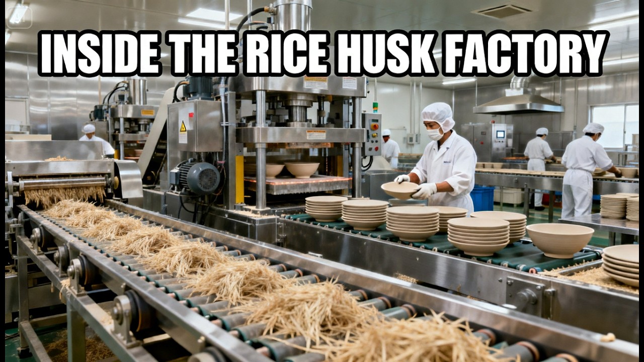 How Rice Husk Waste Is Turned Into Biodegradable Tableware | Sustainable Manufacturing