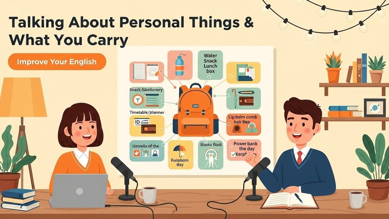Talking About Personal Things & What You Carry | English for Beginner | Podcast English