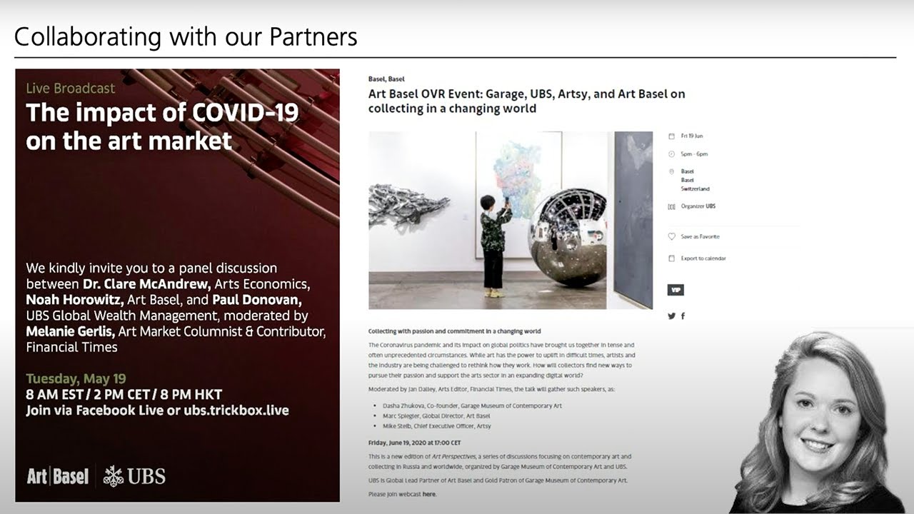 Tamsin Selby at Kuble CONF 2020: UBS Global Art activation with live streaming