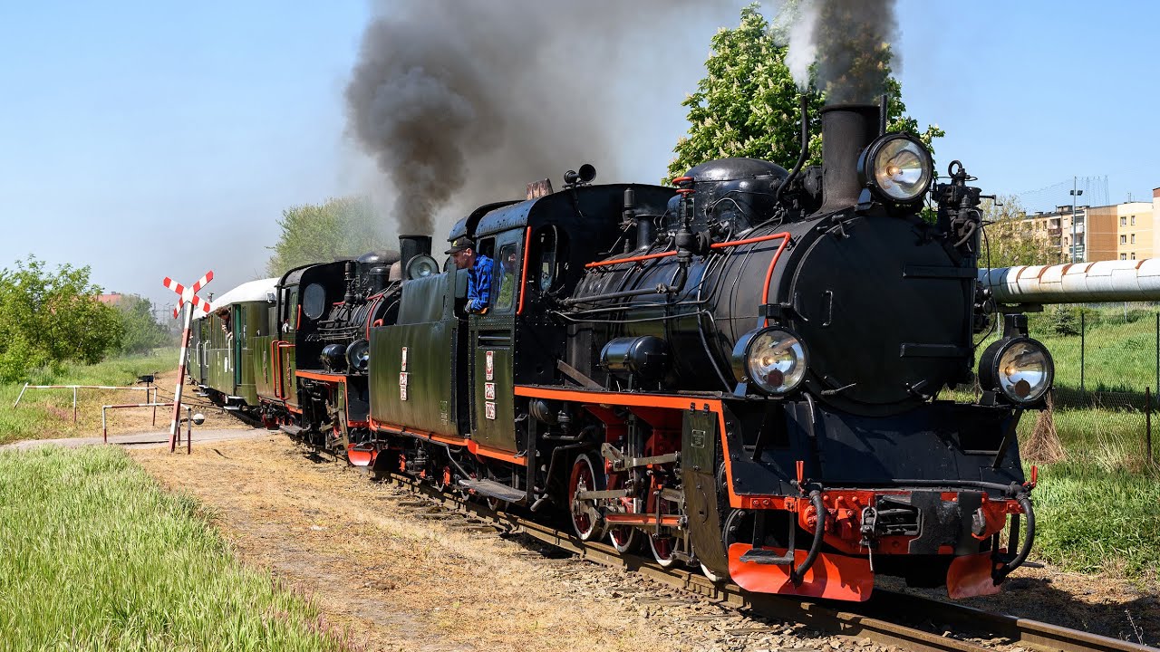 Rozpoczęcie sezonu na Średzkiej Kolei Powiatowej z parowozami Px48-1756 i Px48-1920 2024.05.01
