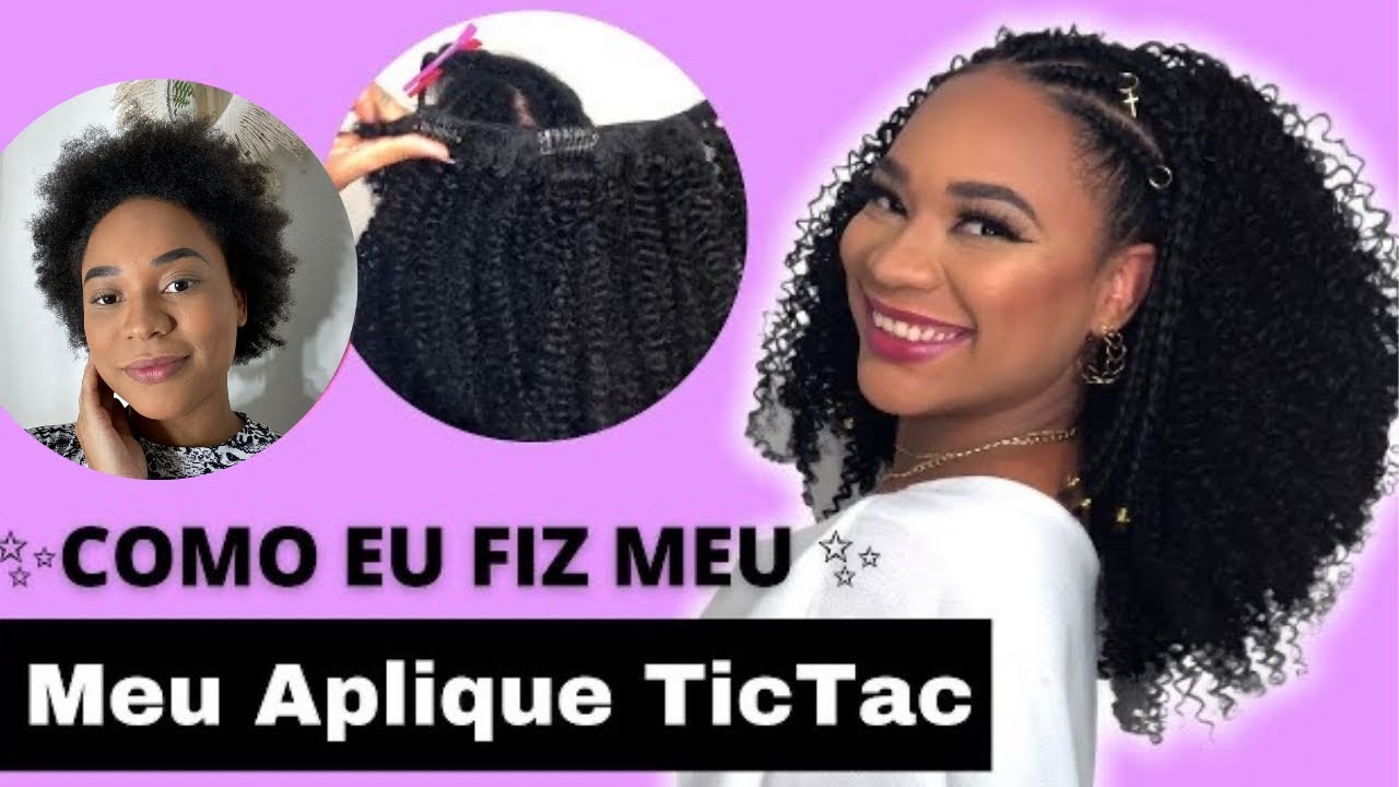 FAÇA UM APLIQUE TIC TAC CRESPO✨ Aplique Tic Tac Cacheado