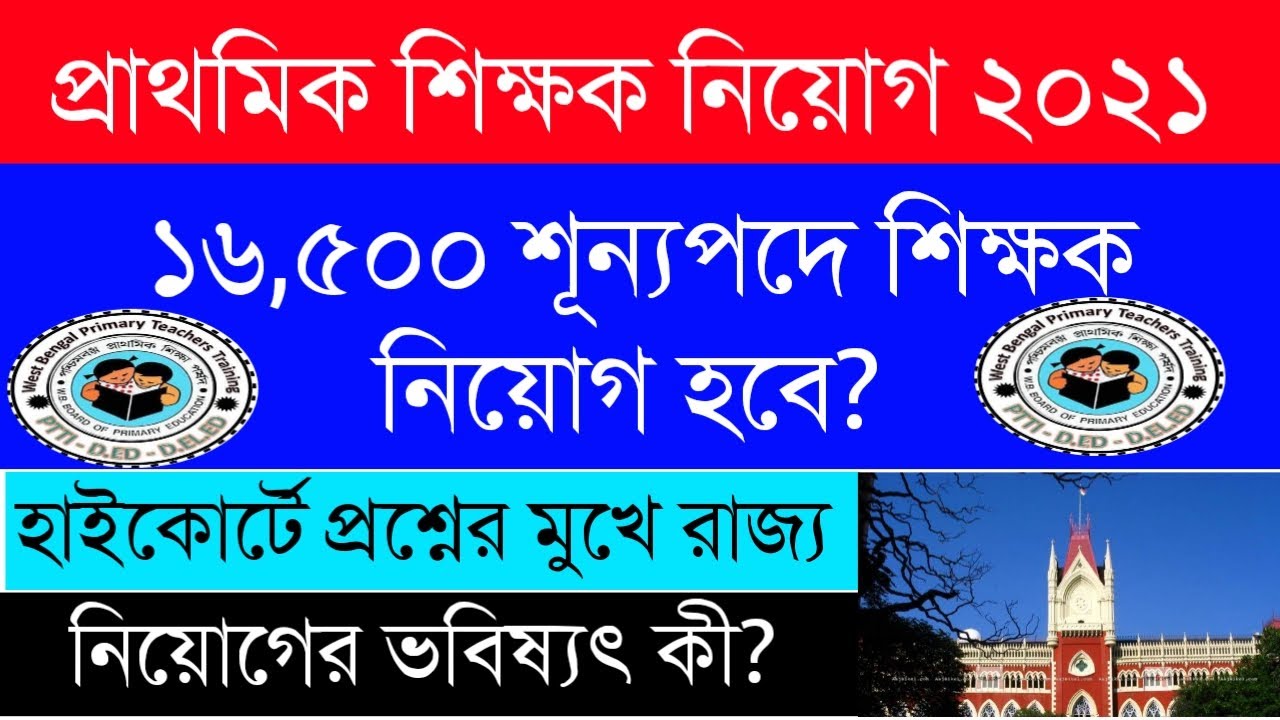 Primary TET New Update|16500 New Recruitment|High Court Order|D. EL. ED & B. ED |WBEDUCATION
