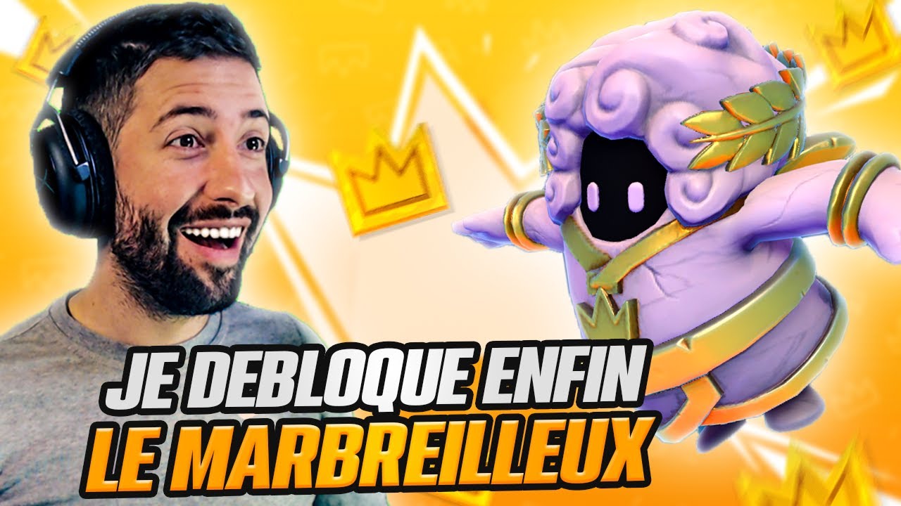 Je DEBLOQUE ce SKIN a 4500 TOP1 sur FALL GUYS (MARBREILLEUX)
