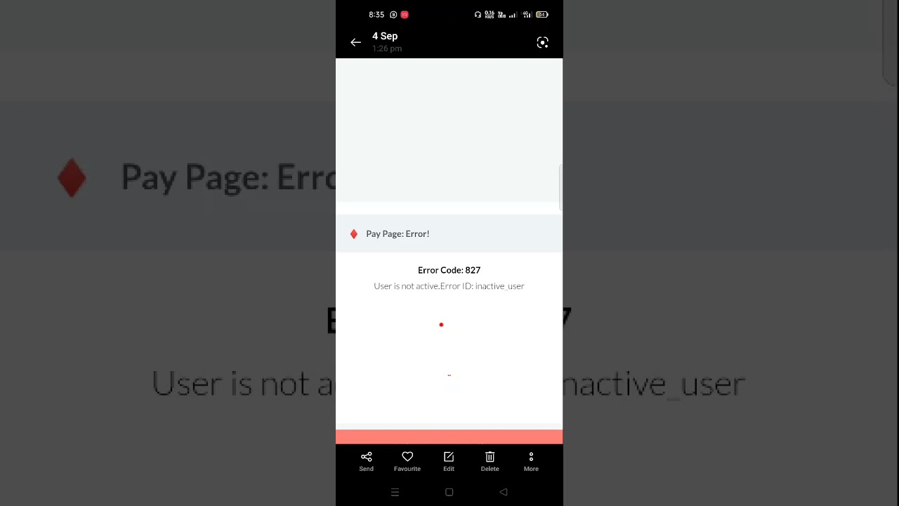 User inactive CSC wallet Erorr Code 827
