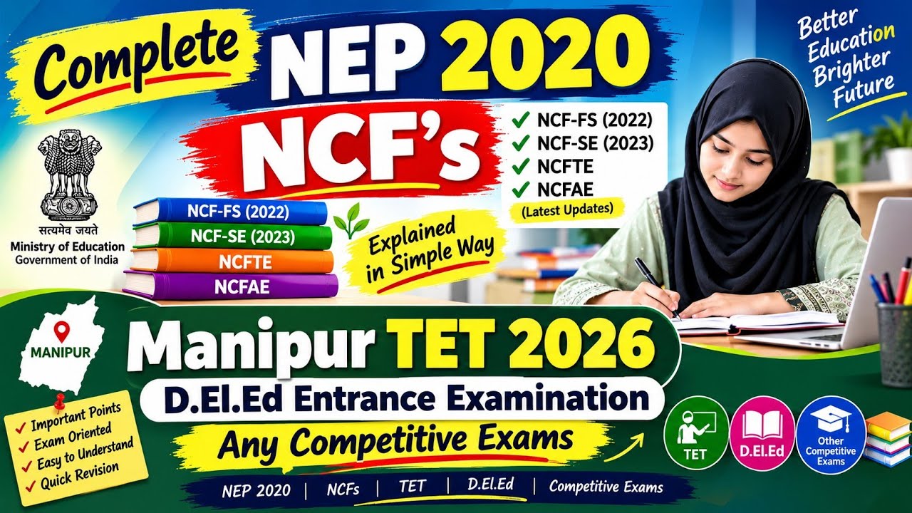 Полный обзор NEP 2020 | Подробная информация о NCF | Manipur TET 2026, вступительный экзамен D.El...