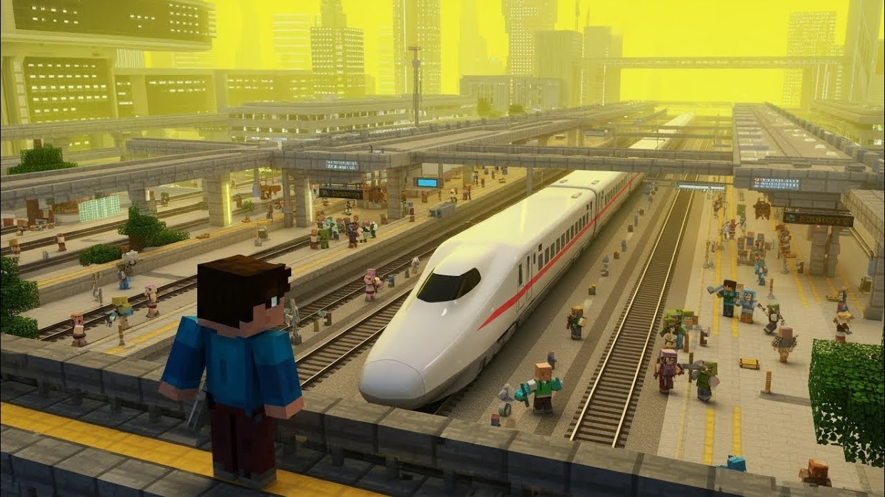 Incredible Minecraft Bullet Train Mod Adventure! #minecraft