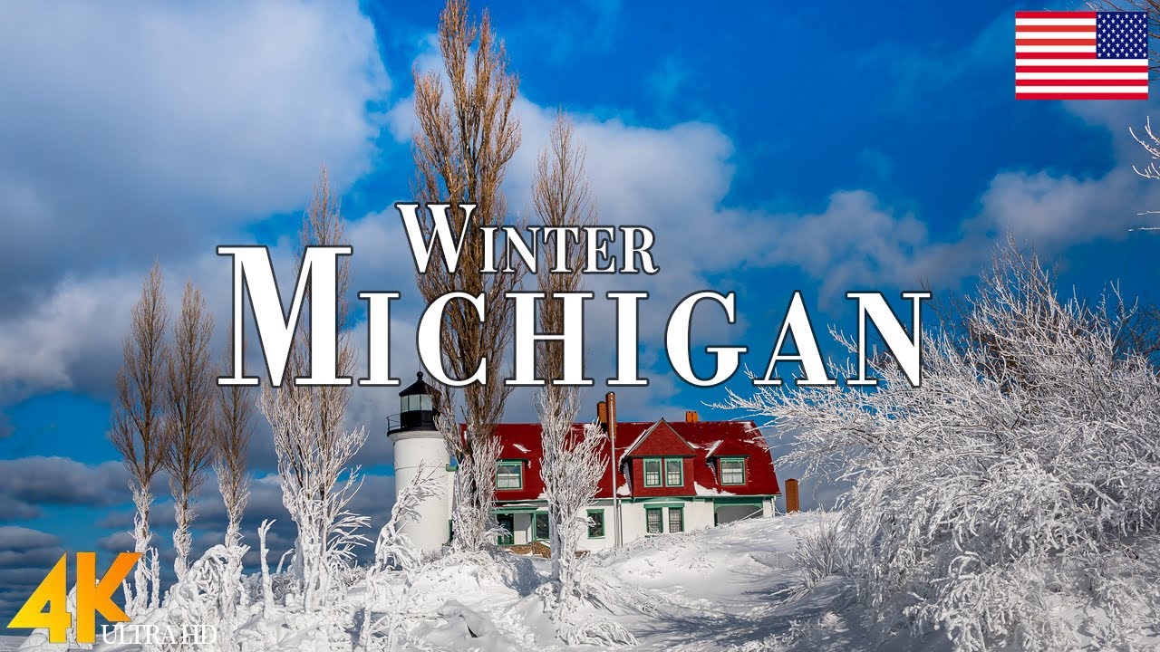 Winter Michigan 4K Ultra HD &bull; Enchanting Winter Michigan, Scenic Relaxation Film with Calming Music.