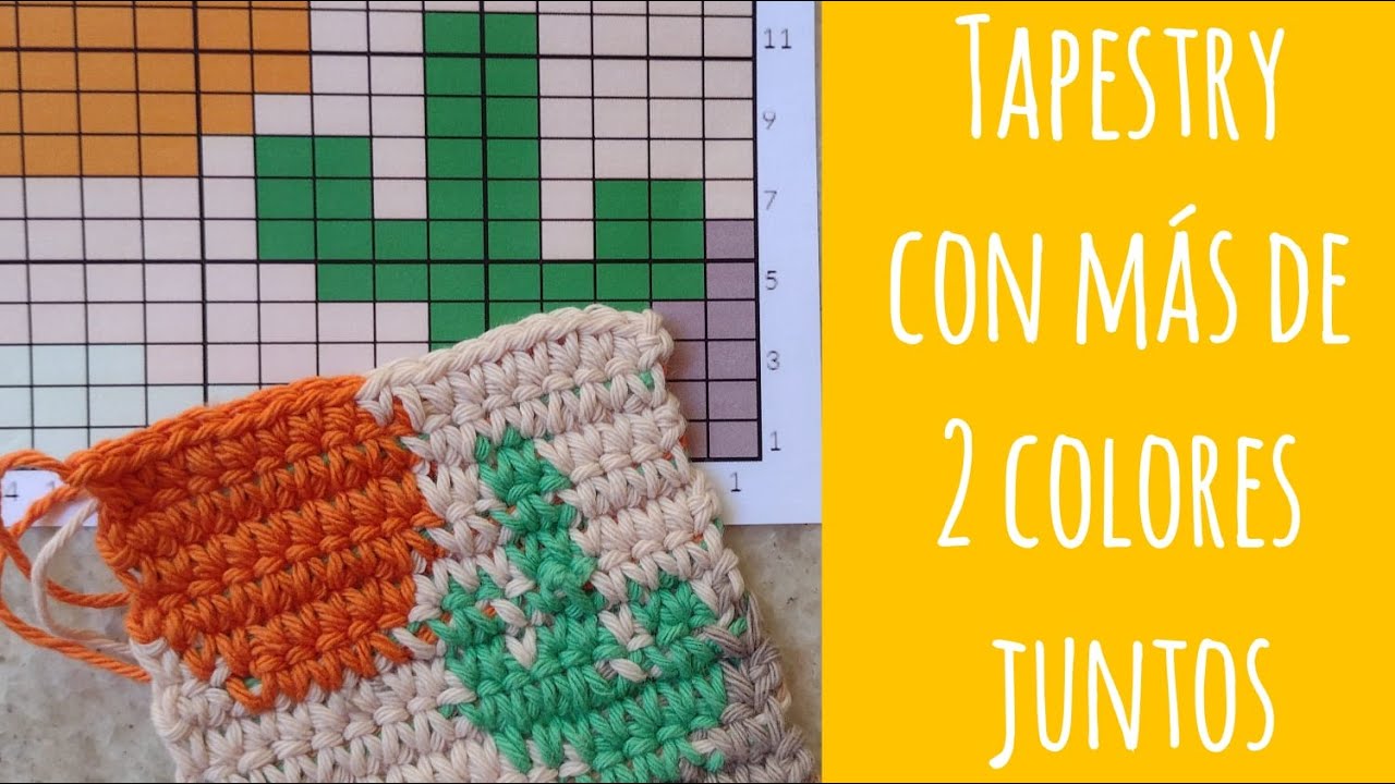 Técnica Tapestry tejiendo con más de dos colores juntos. Crochet