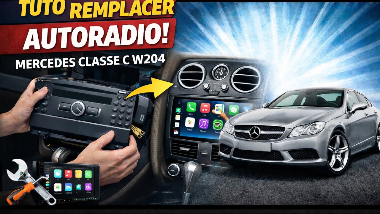 Tuto remplacement autoradio Mercedes Class C W204 phase 2