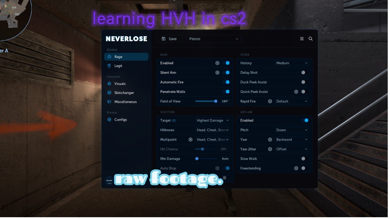 raw footage. learning HVH in cs2