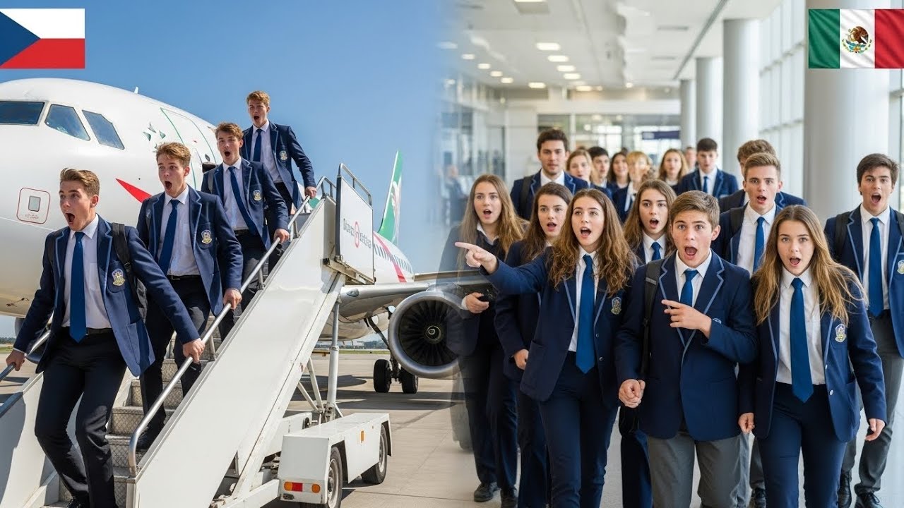Aterrizaje de emergencia cambia la visión de alumnos checos aterrados sobre México.