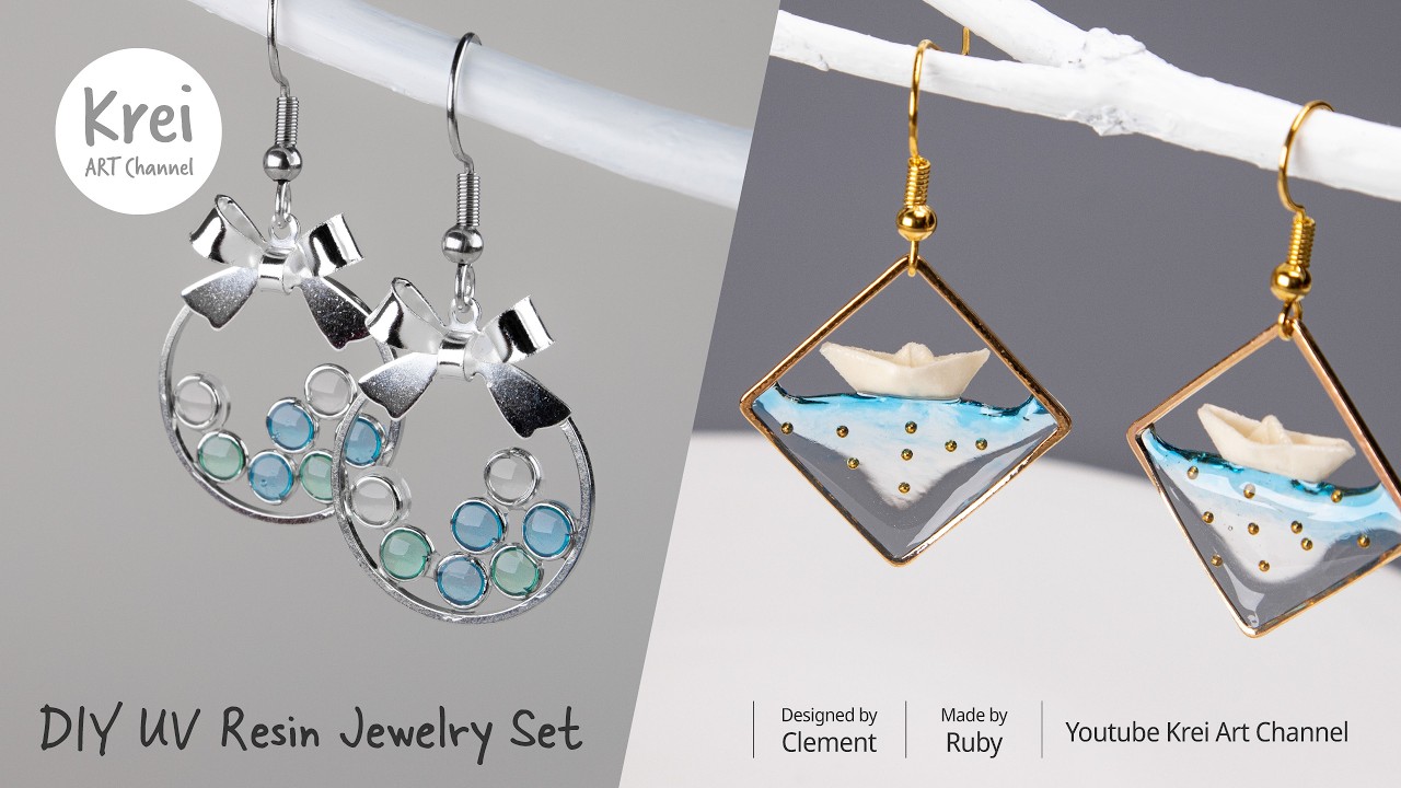 【UVレジン】レイクブルーのドライフラワージュエリーコレクション〜♪ UV Resin-Lake Blue Dried Flower Jewelry collection!!