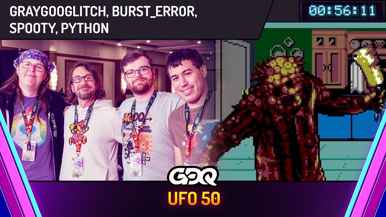 UFO 50 by GrayGooGlitch, burst_error, spooty & Python in 56:11 - Awesome Games Done Quick 2025