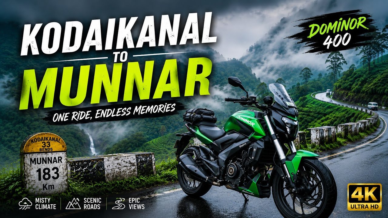 | Kodaikanal to Munnar | Part-1 | Solo Ride | #தமிழ் | Dominor 400 | December month |