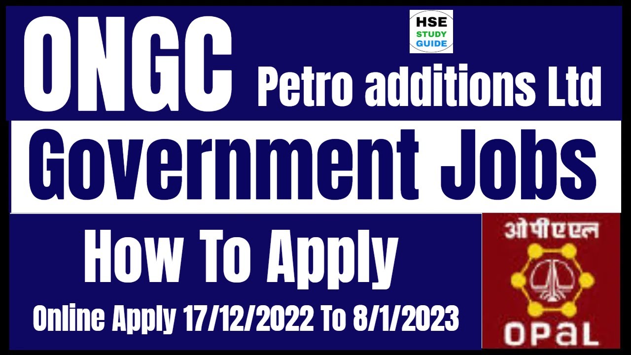 Government Jobs in HSE | Government Jobs in ONGC | ONGC Safety Jobs | Government Jobs