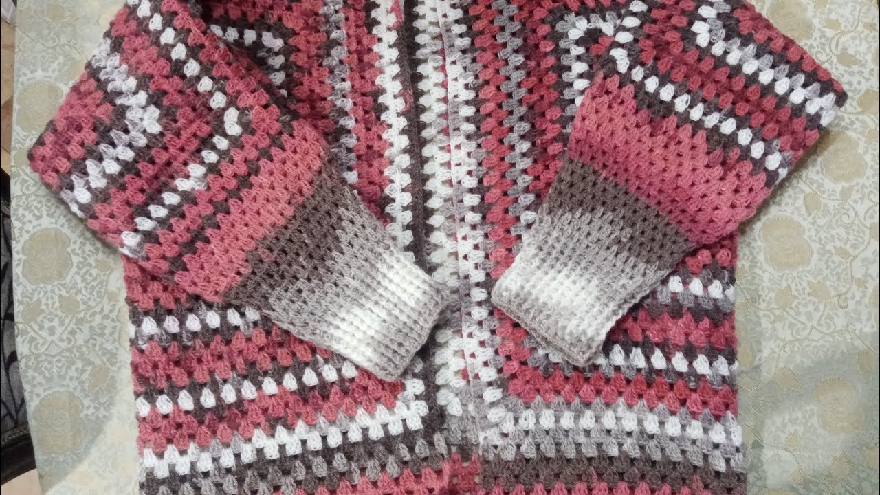 كروشية جاكيت سداسى بغرزة الجرانى خطوة بخطوة سهل وسريع الجزء الثالث / Easy crochet garani stitch