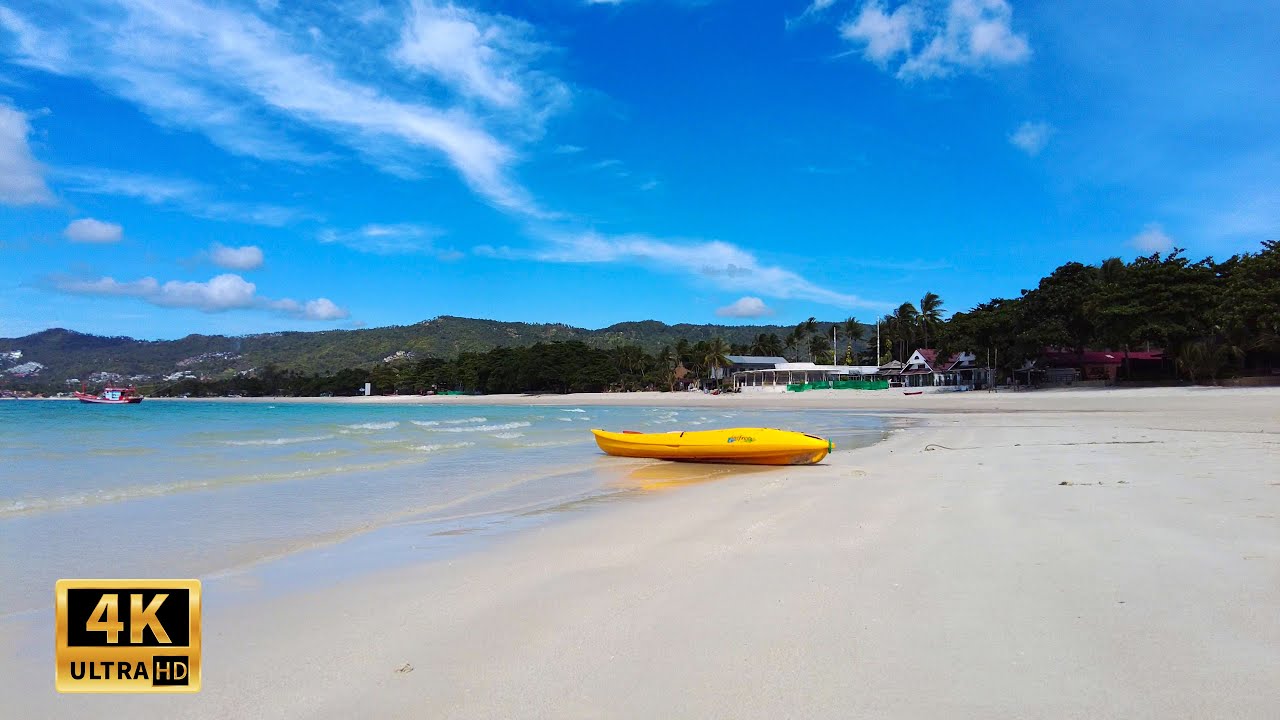 4K Koh Samui Walking tour - Morning Chaweng Beach | Virtual walking tour