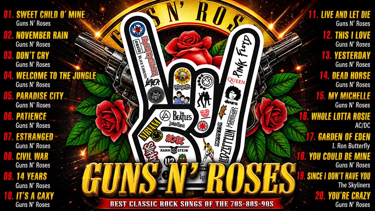 Metallica, Queen, Nirvana, Guns N Roses, Bon Jovi, ACDC - Best Classic Rock Songs 70s 80s 90s