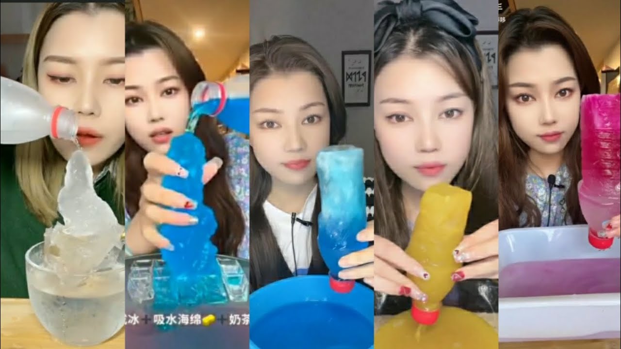 ☀️☀️SUN GIRL SLUSHY BOTTLE ICE EATING ASMR☀️☀️#asmr#iceeating#ice #slushice#bottlewaterice#sungirl