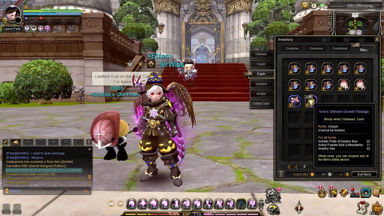 Open Irine’s Ultimate Growth Package & Astral Powder Ball till get Legend Conve !! - Dragon Nest SEA