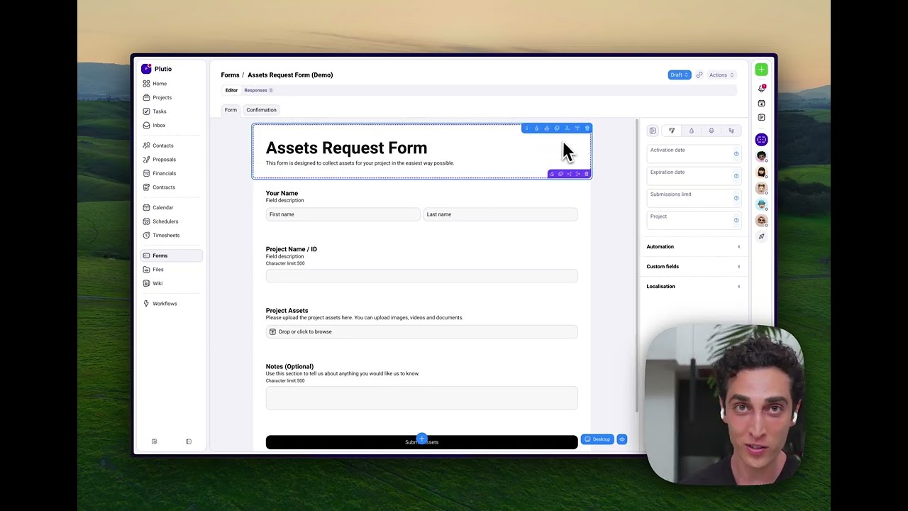 Create on-brand and responsive forms with Plutio