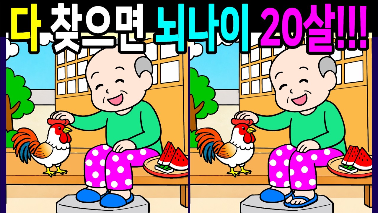 생각보다 은근히 헷갈리는 문제! 다 찾으면 뇌나이 20살! 집중력이 좋아지는 다른 그림 찾기 끝까지 풀게 돼요【 Find Difference 間違い探し】