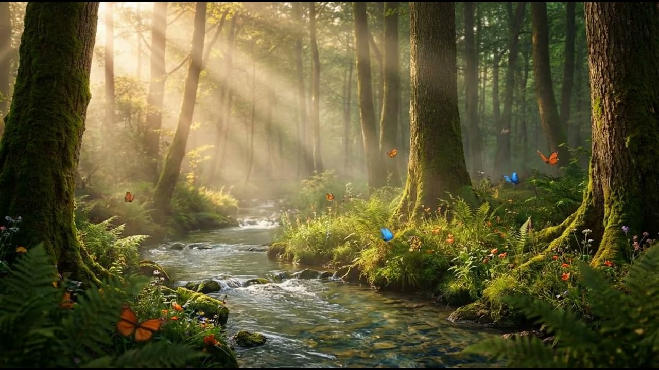 Gentle Forest Stream Sounds for Relaxation | 1 Hour Peaceful Nature Ambiance