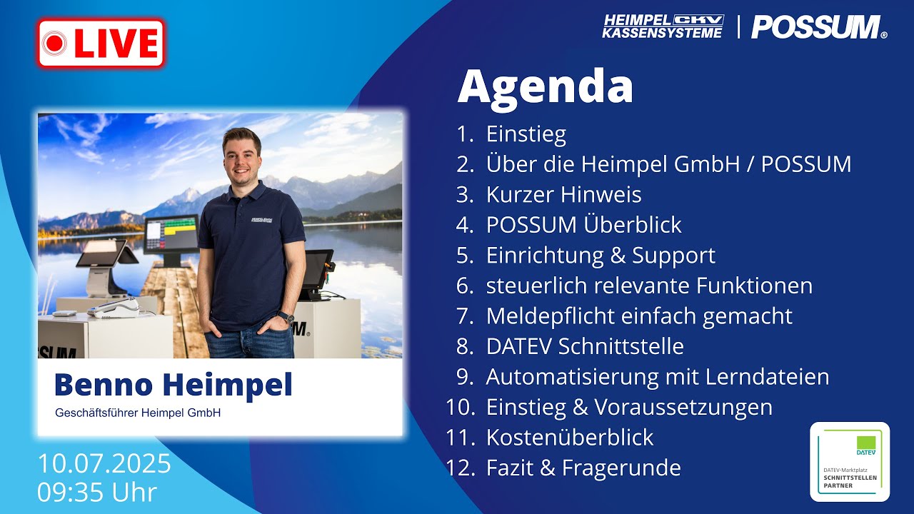 Kassensystem & DATEV verbinden – So einfach geht’s mit POSSUM! (DATEV Marktplatz Expo 2025)