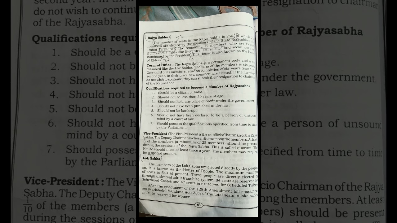 rajya Sabha and Lok Sabha member election rules#rajaysabha #loksabha #election #members #vao#vaoexam