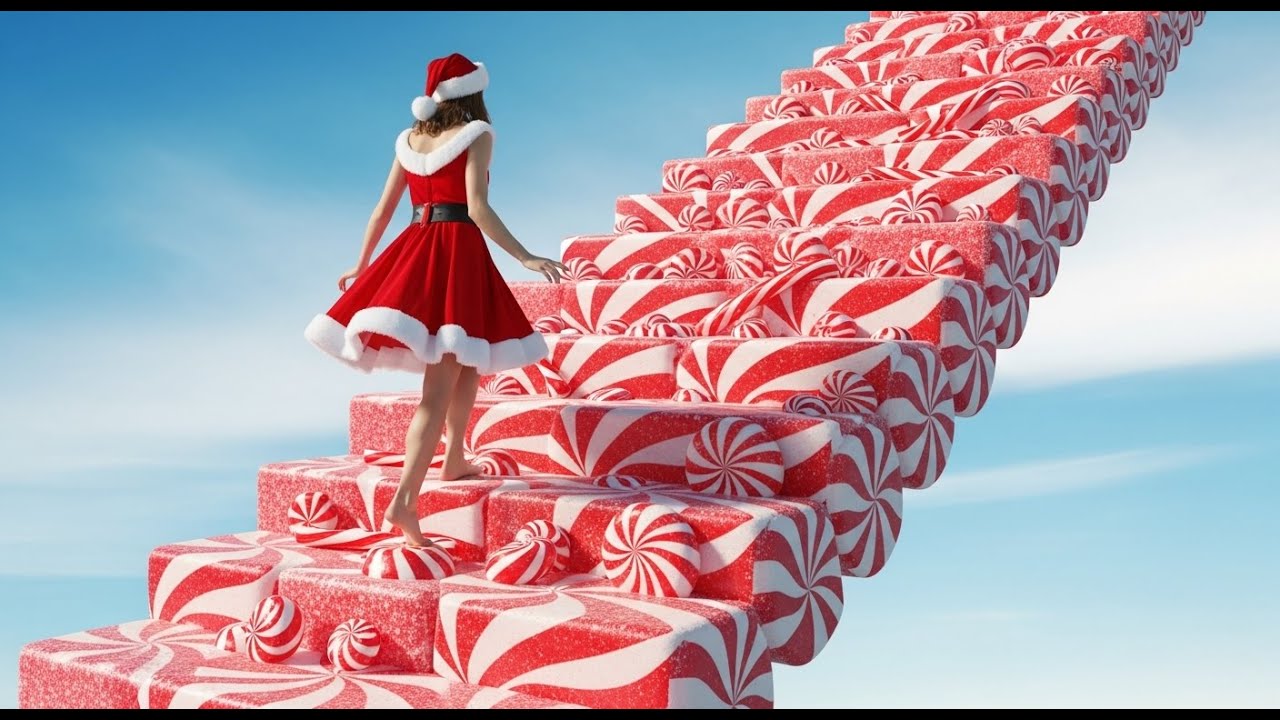 【ASMR】Christmas Staircase 🎄🎅 | Cozy Footsteps | Sleep & Relax Sounds 🎧 Holiday Vibes ⛄️