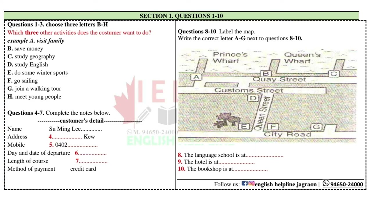 #listening Action plan which three other activities does the customer want #ielts #ehjagraon MAP