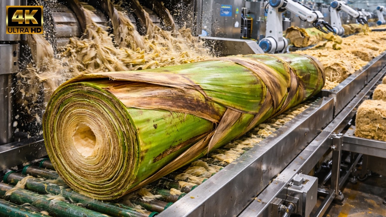 Inside a Massive High Tech Banana Stem Processing Factory Full Process