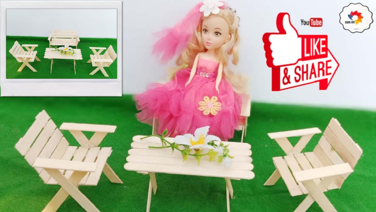 DIY Mini Chair and Table | Ice Cream Sticks | How to make Chair and Table | ice cream stick crafts