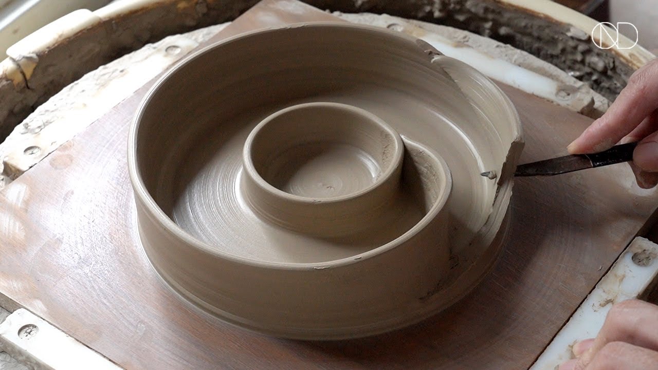 물레로 만드는 도자기 나눔 그릇 : Making a Chip and Dip bowl  [ONDO STUDIO]