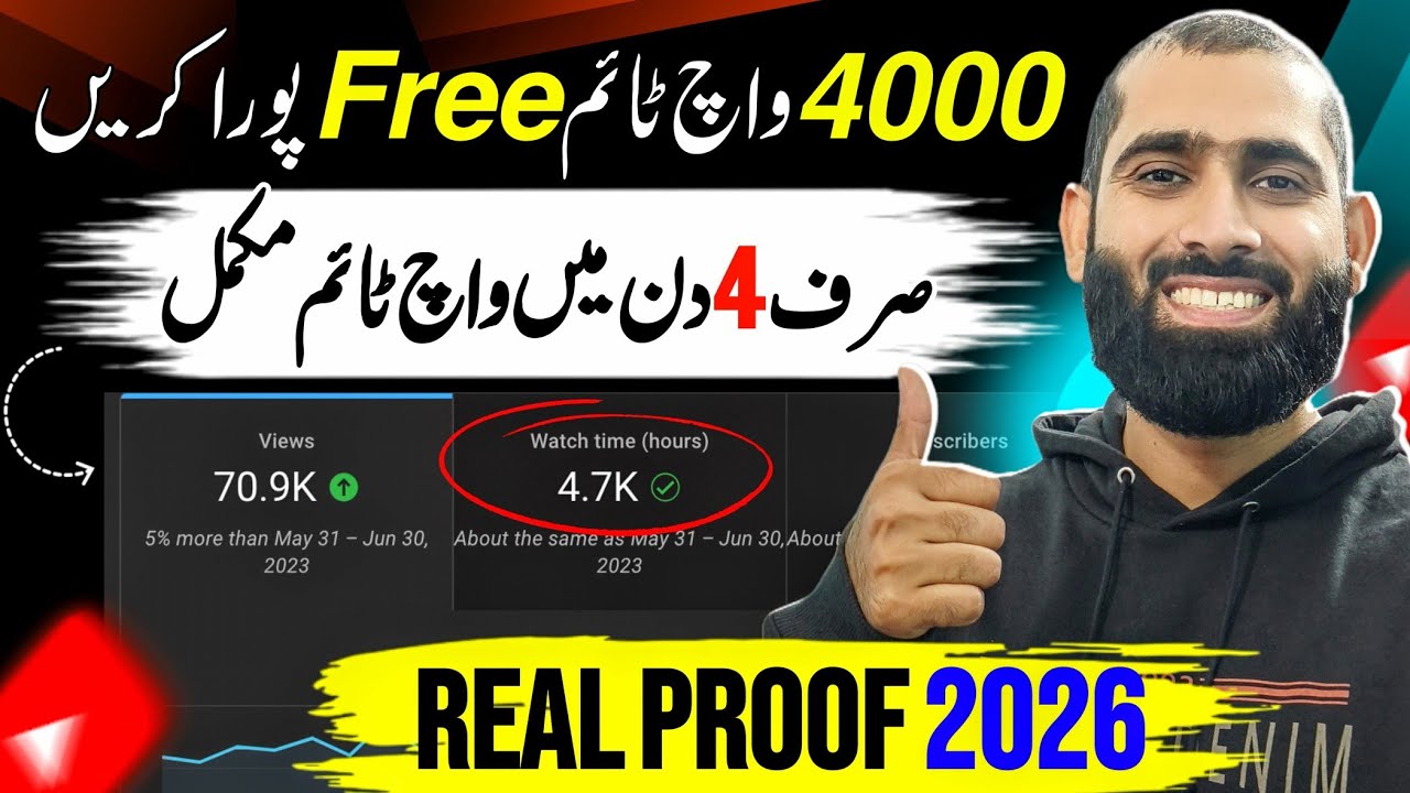 4000 Watchtime 4 din mein Poora Karo Ab sab🔥| how to complete 4000 hours watch time |