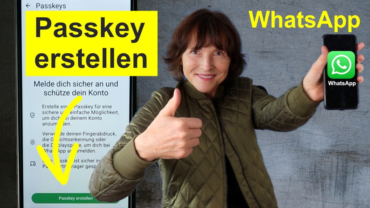WhatsApp Tipp: Konto sicher machen und Passkey erstellen. Smartphone einfach erkl&auml;rt.