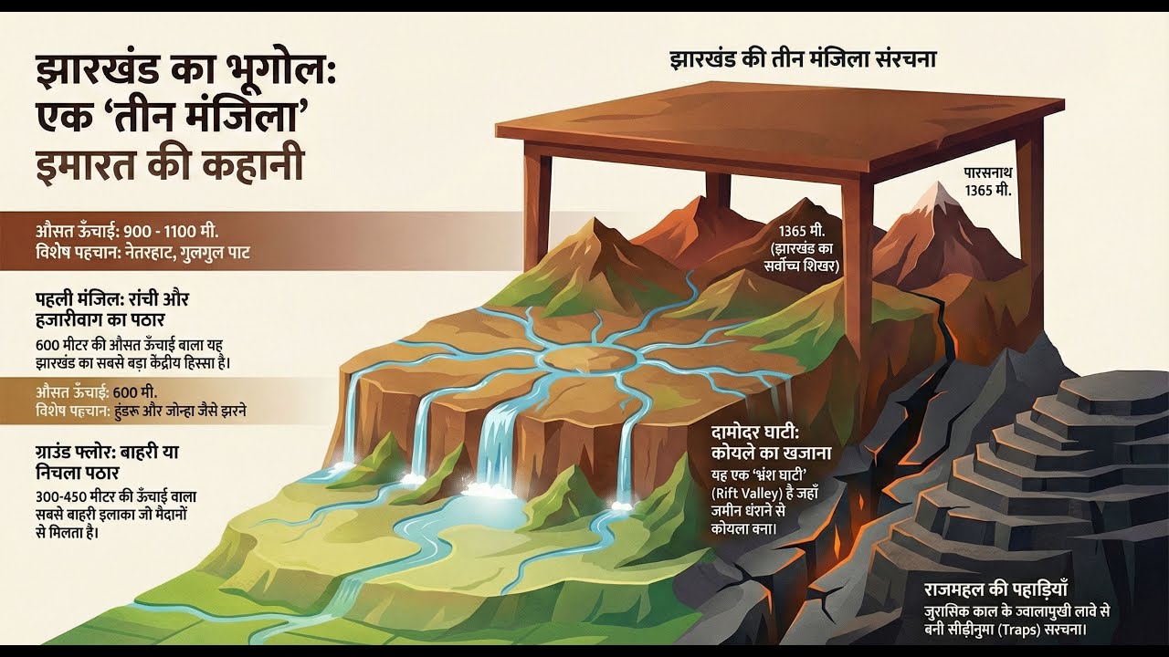 झारखंड की भौगोलिक एवं भूगर्भिक संरचना#JharkhandGeography#JharkhandGK#JPSCPreparation#JSSCPreparation