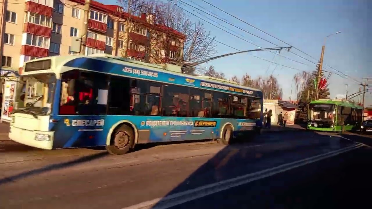 Поездка по маршруту №19 от остановки ул.Косарева до ул.Рогачёвская, поездка на троллейбусе МАЗ 303Т