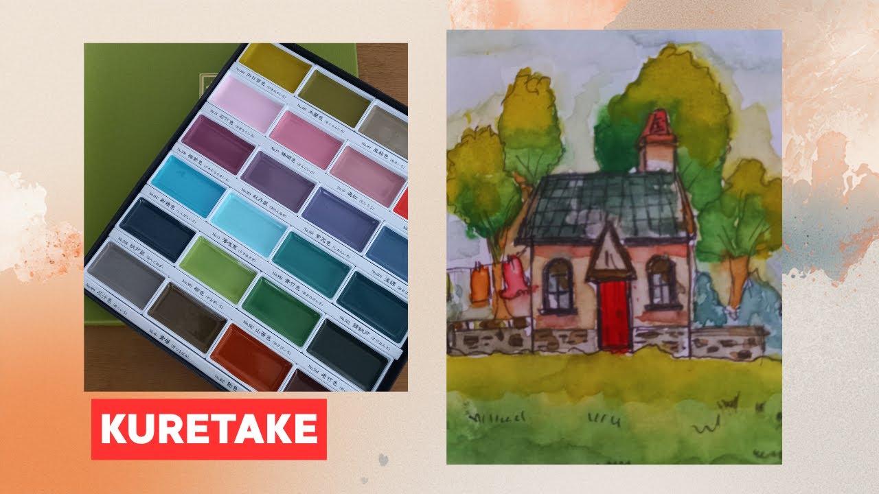 Aquarela Fácil: Casinha com Jardim + Teste Kuretake Gansai