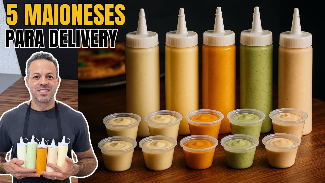 5 MAIONESES FÁCEIS E RÁPIDAS PARA COMER EM CASA OU PARA O SEU DELIVERY I5  MAIONESES  PARA DELIVERY