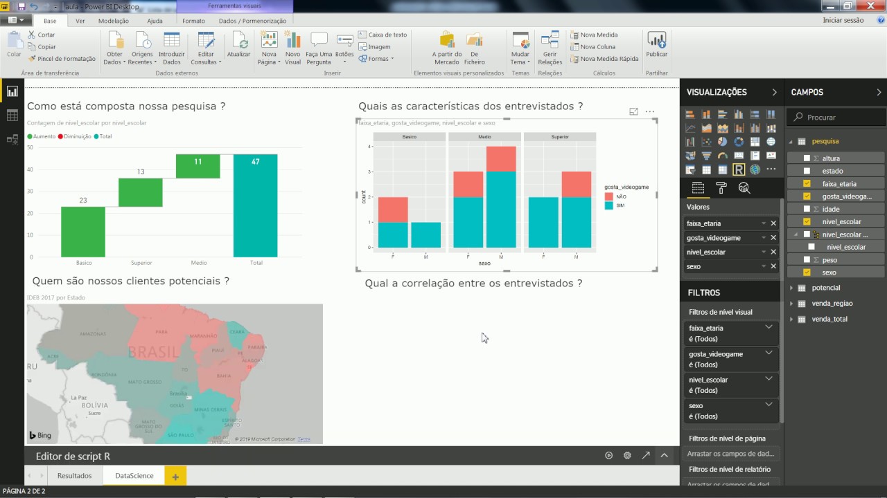 Microsoft Power BI e R intregação e prática