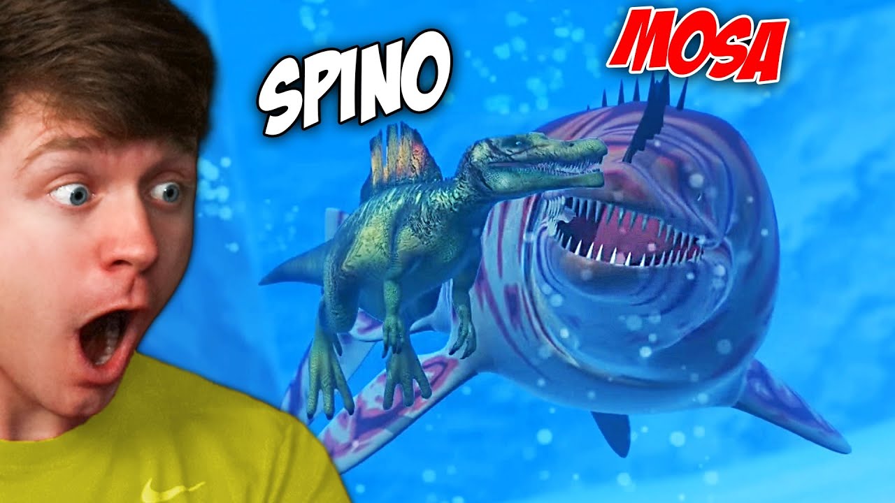 SPINOSAURUS vs MOSASAURUS the DINOSAUR FIGHT! (Reaction)