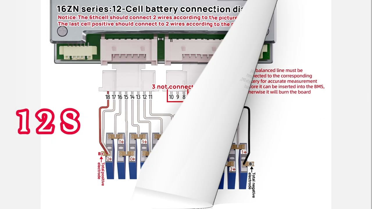 ANT BMS (7-16S )Battery Protection Board Wiring Diagram 80A 130A 170A 400A 420A