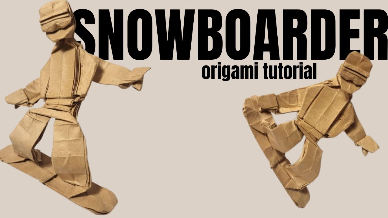 ORIGAMI SNOWBOARDER TUTORIAL (1 sheet no cuts!)