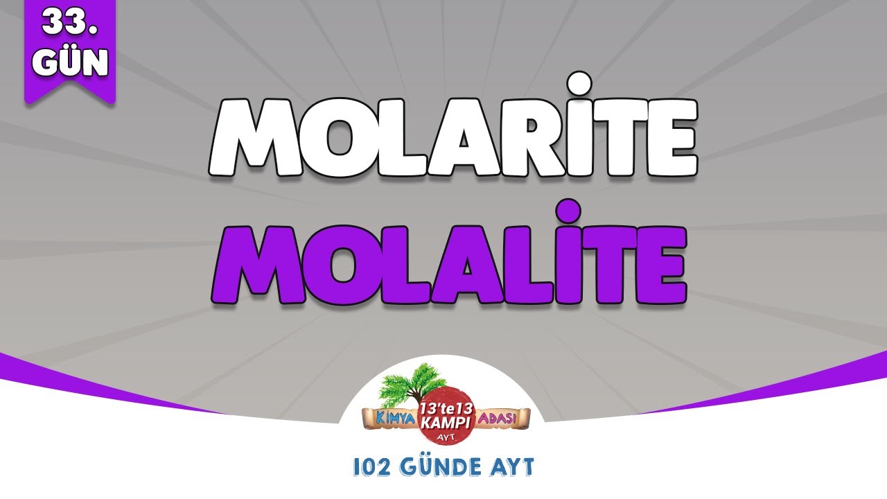 📌33.GÜN l Molarite Molalite🤓 Kimya Adası #aytkimya