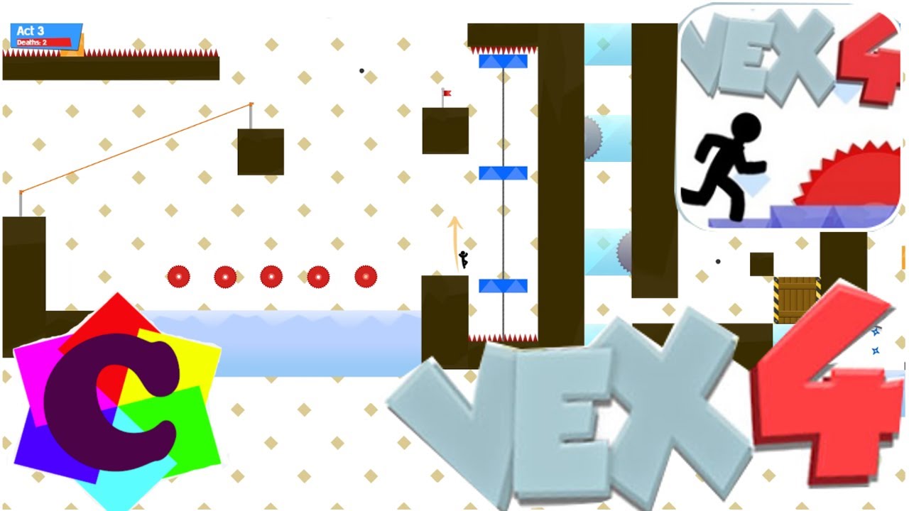 Играем в VEX 4 Проходим Уровни. Весёлый Стикмен