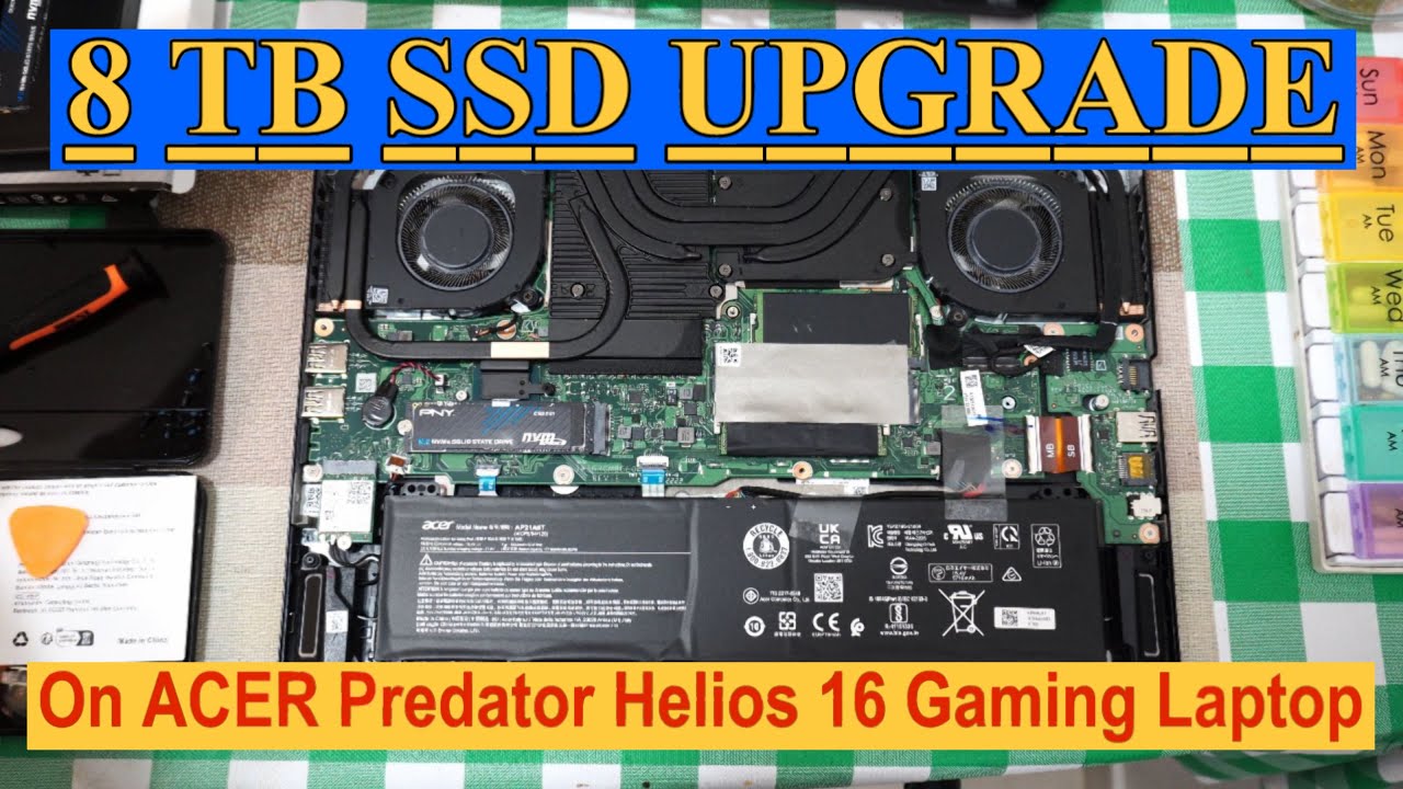 8TB SSD Upgrade on Acer Predator Helios 16 Gaming Laptop.