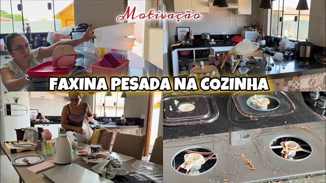 FAXINA PESADA NA COZINHA E SALA | muita gordura e sujeira 😱