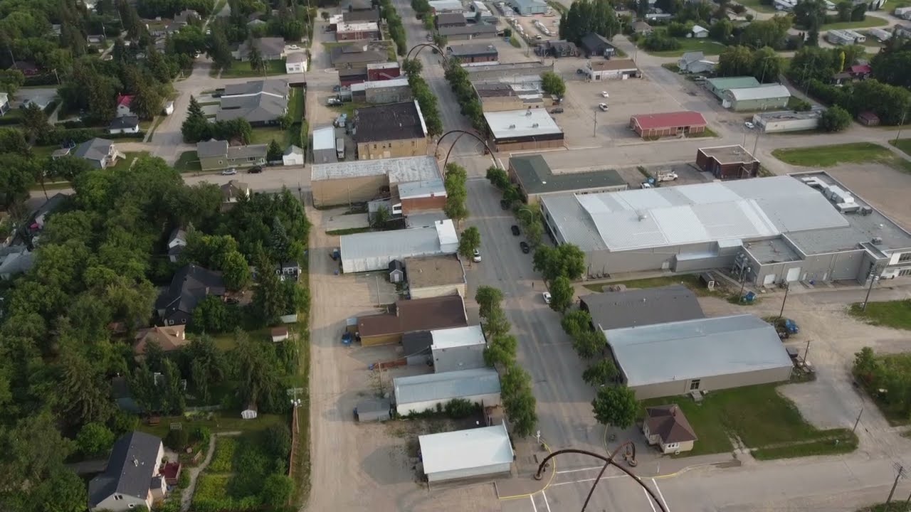 Summer Drone Flight Over Russell, Manitoba &ndash; Peaceful Rural Aerial Views