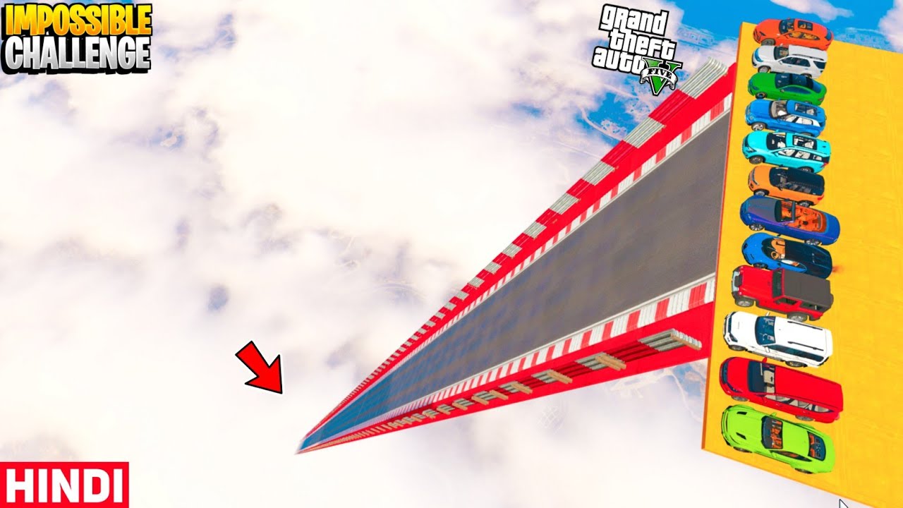 Indian Cars Vs Super cars Highest Sky Ramp Challenge GTA 5